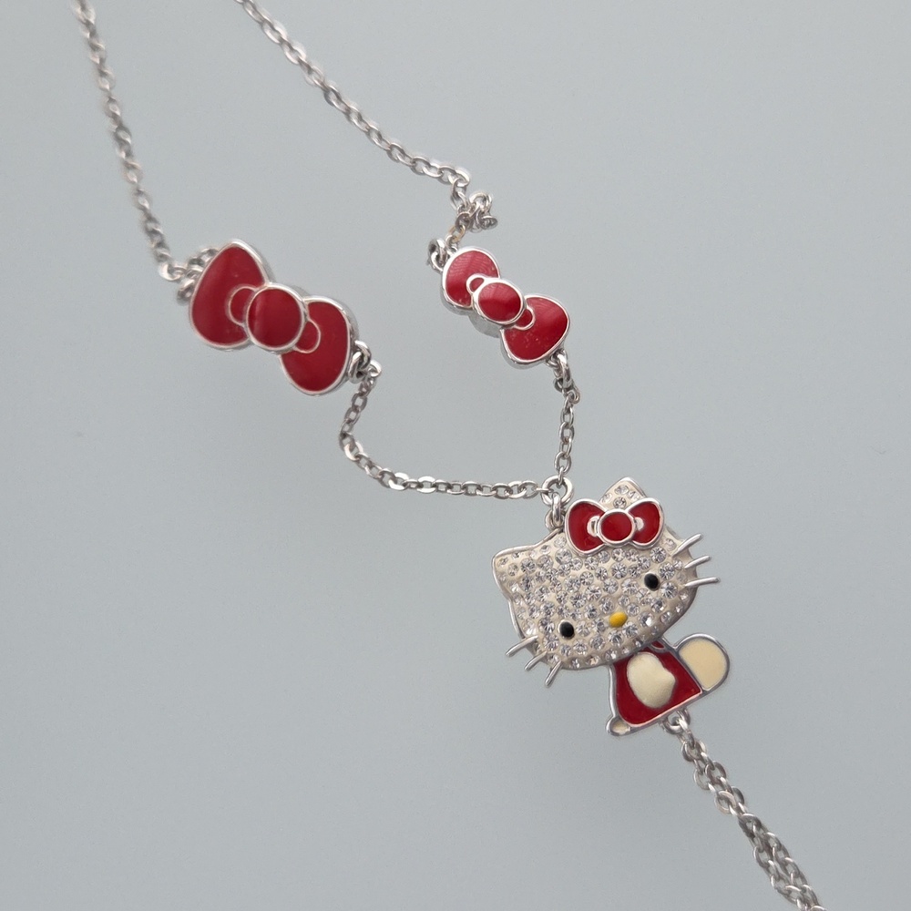 NWB Swarovski X Sanrio Hello Kitty Red and Silver Charm Necklace - Picture 9 of 13